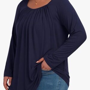 NEW Muse Show plus size long sleeve navy top